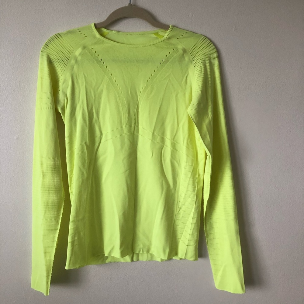 Bright yellow lululemon long sleeve